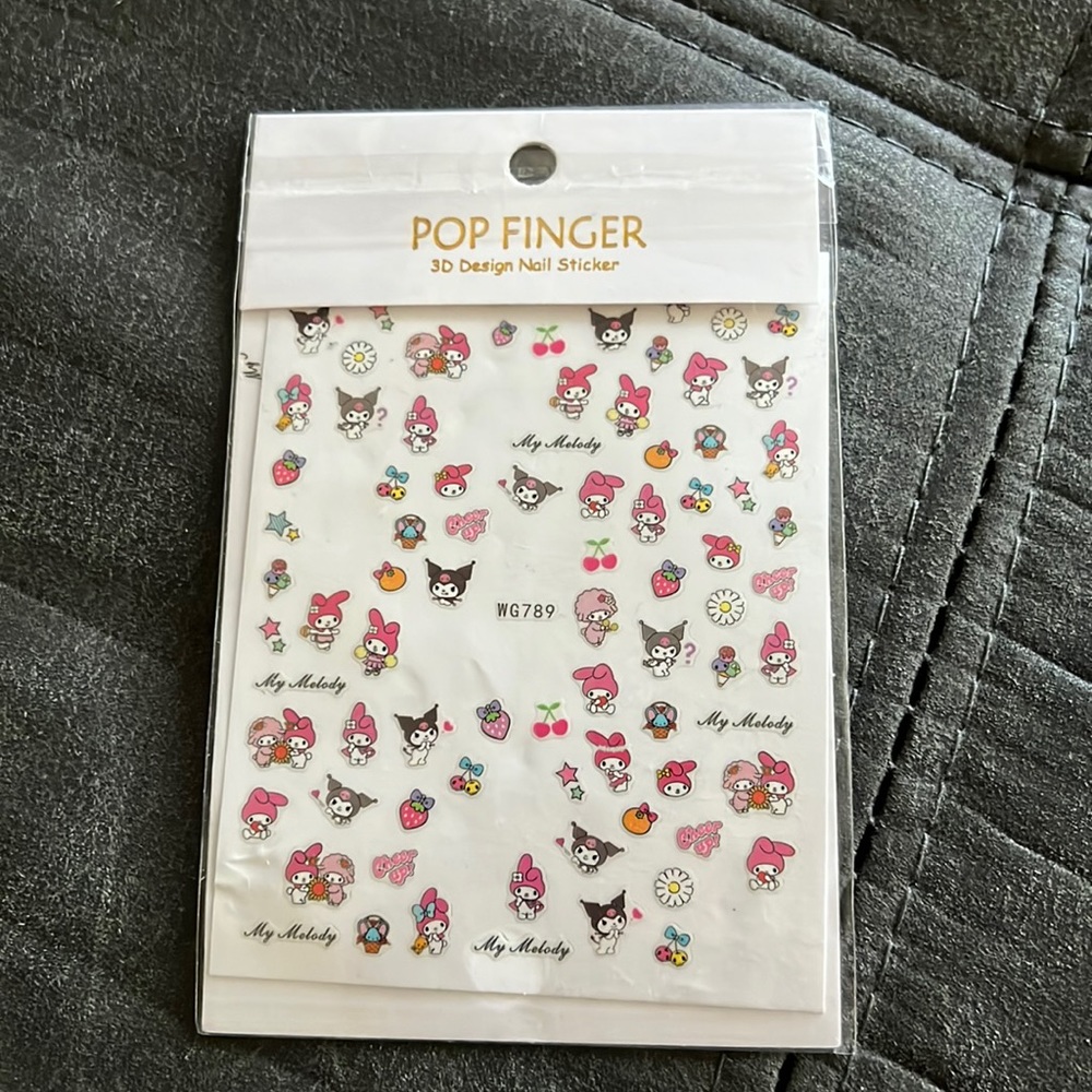 My Melody and Kuromi nail art stickers